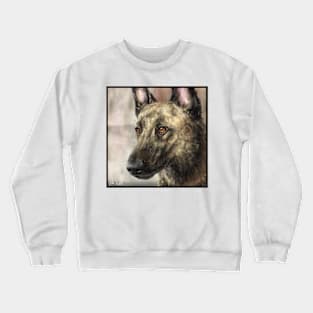 A Painting of a Brindled Dutch Shepherd Crewneck Sweatshirt